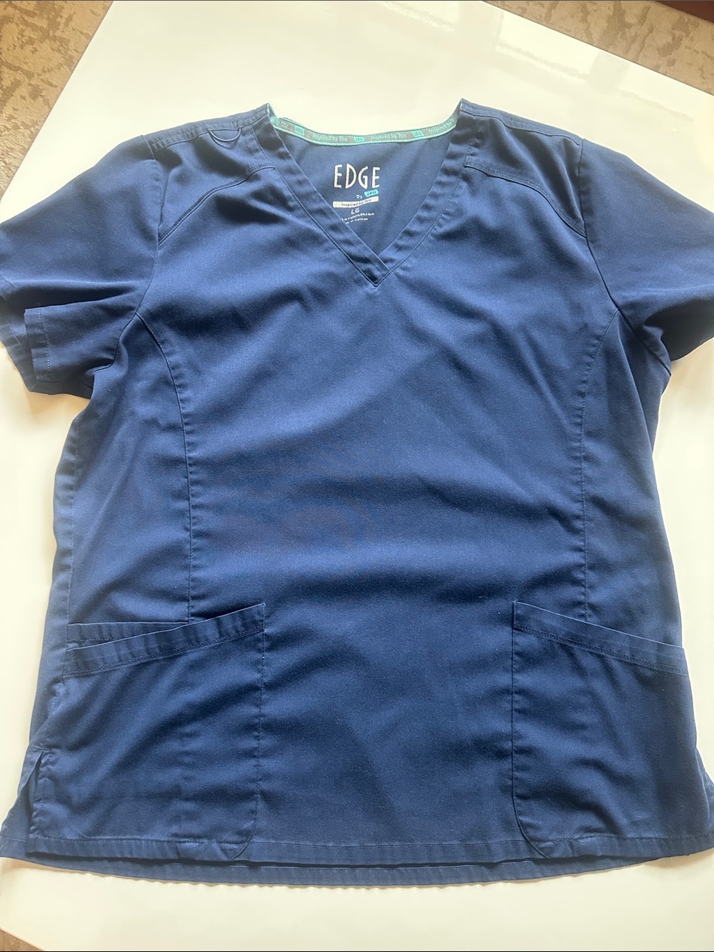 Edge by IRG Women's Short Sleeve V-Neck Scrub Top - Navy